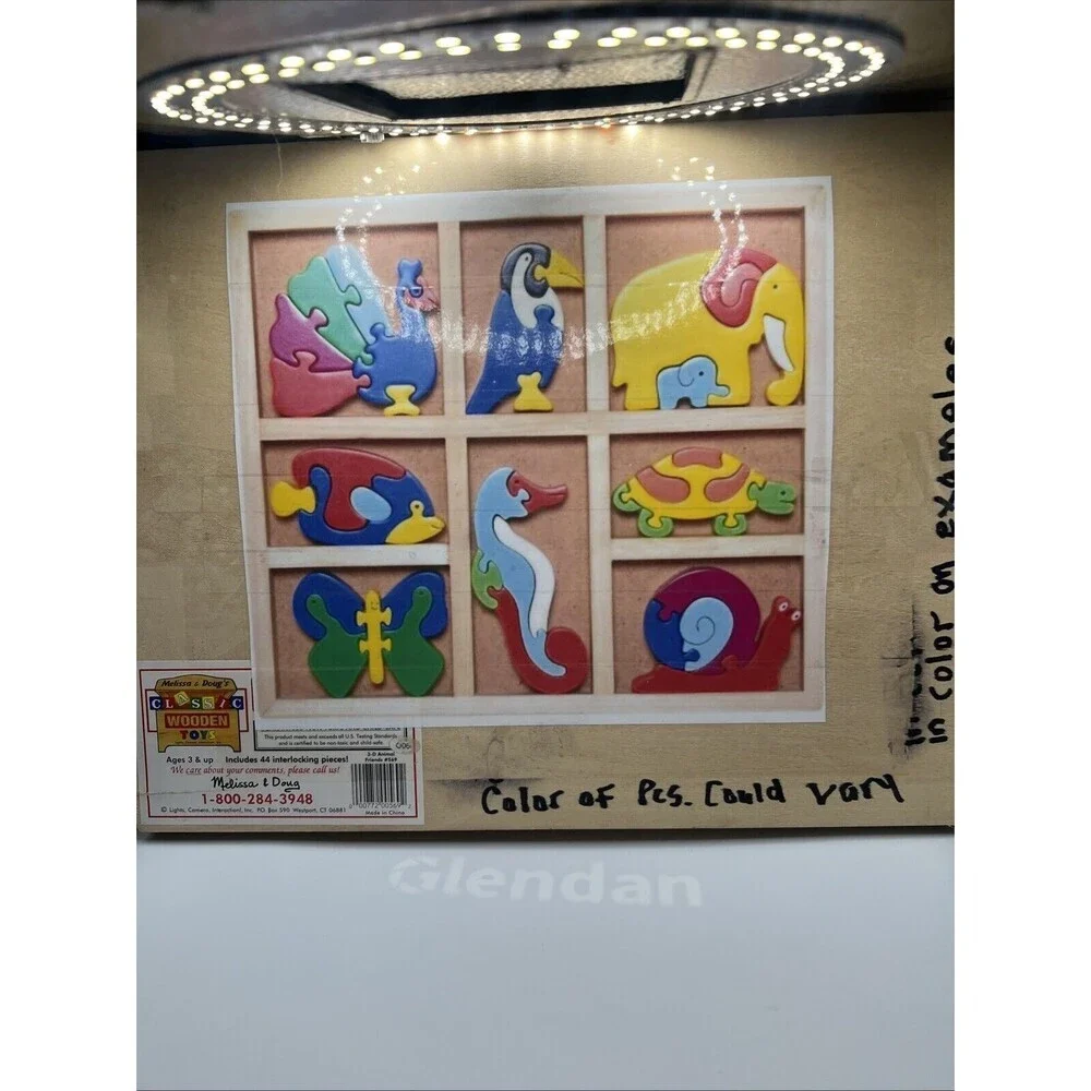 Vintage Melissa & Doug Puzzle Box Animal Shapes Puzzles Complete!